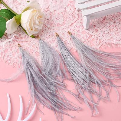 Ostrich Feather Tassel Big Pendant Decorations FIND-S302-08G-1