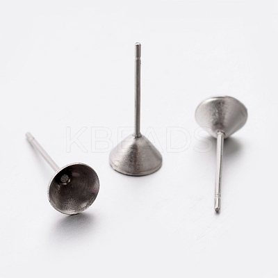 Non-Tarnish 304 Stainless Steel Post Stud Earring Findings STAS-E074-03-1