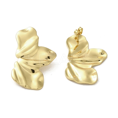 Ion Plating(IP) 304 Stainless Steel Stud Earrings LS-EJEW-C082-04C-G-1