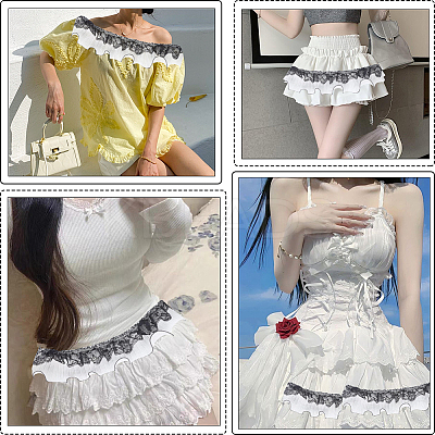 4 Yards Organza Pleated Lace Ribbon OCOR-CY0001-82-1