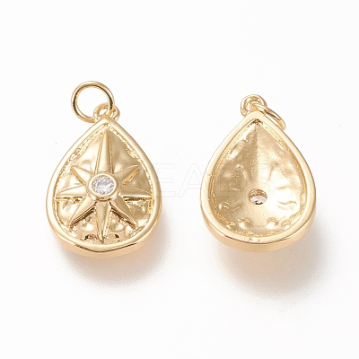 Brass Pendants ZIRC-L098-029G-1