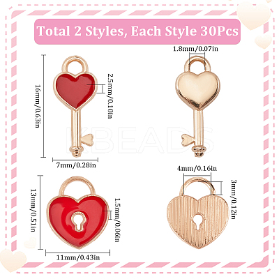 60Pcs 2 Styles Alloy Enamel Pendants ENAM-SC0005-25-1