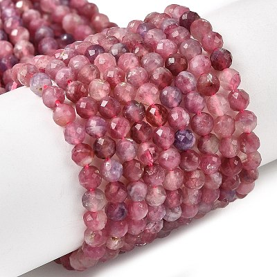 Natural Pink Tourmaline Beads Strands G-RM250101-C4-1