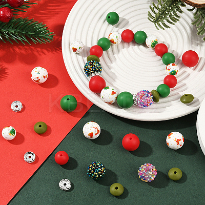 64Pcs Round & Rondelle Food Grade Eco-Friendly Silicone Beads SIL-SP0001-19G-1