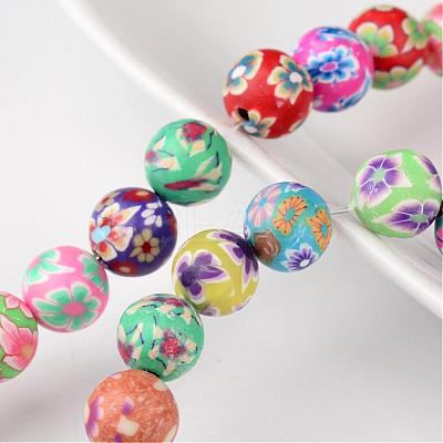 8mm Mixed Handmade Polymer Clay Round/Ball Beads X-FIMO-8D-1