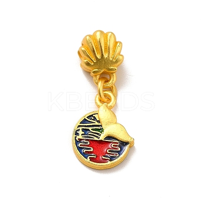 Rack Plating Alloy Enamel European Dangle Charm PALLOY-E006-02MG-01-1