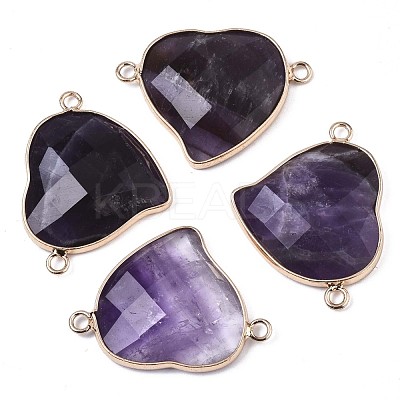 Natural Amethyst Links Connectors X-G-S359-103B-1
