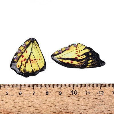 Epoxy Resin Butterfly Wing Pendants RESI-T057-86B-1