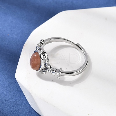 Natural Gemstone Finger Rings RJEW-A084-03P-1