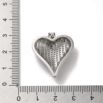 Rack Plating Brass Micro Pave Clear Cubic Zirconia Pendants KK-R158-12P-1