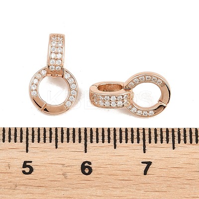 Rack Plating 925 Sterling Silver Micro Pave Clear Cubic Zirconia Enhancer Shortener Bails STER-H105-05RG-1