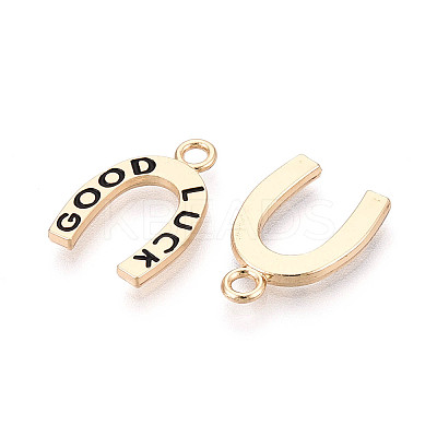 Rack Plating Alloy Enamel Pendants ENAM-T024-05G-1