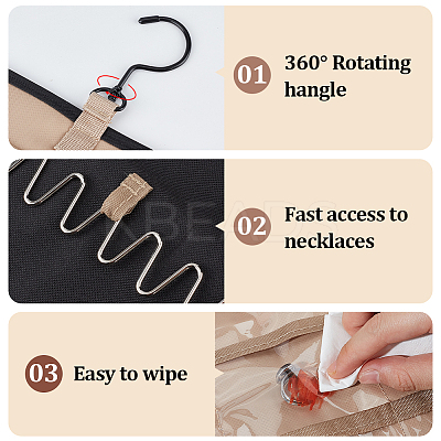 Non-Woven Jewelry Organizer Hanging Bag AJEW-WH0419-43-1