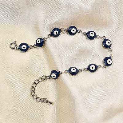 304 Stainless Steel Link Chain Bracelets BJEW-K265-007P-02-1