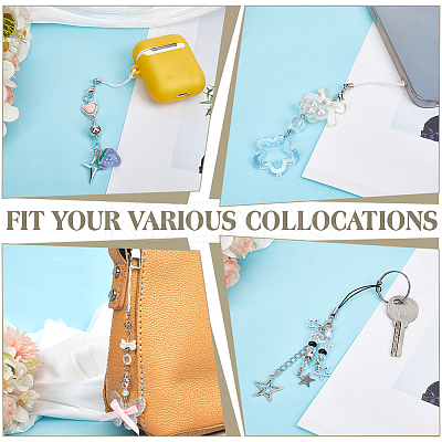 6Pcs Resin Pendant Decorations AJEW-HY0002-08-1