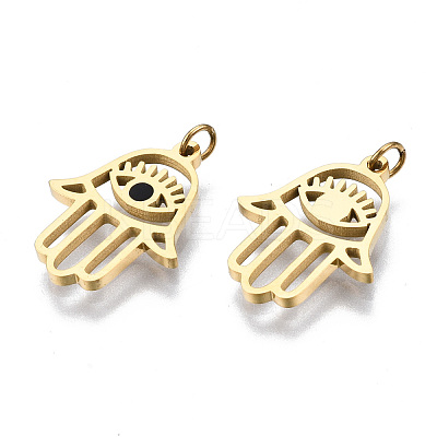 304 Stainless Steel Enamel Charms STAS-S116-372A-G-1