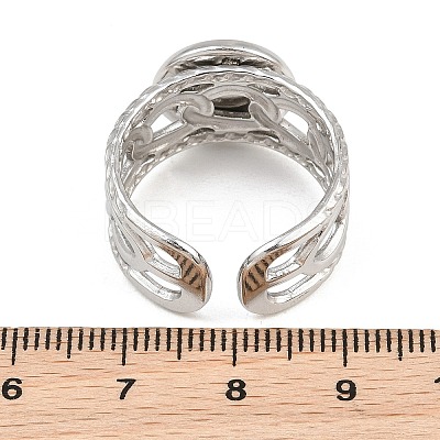 304 Stainless Steel Cuff Ring Components SA-CBA82C8-01C-P-1