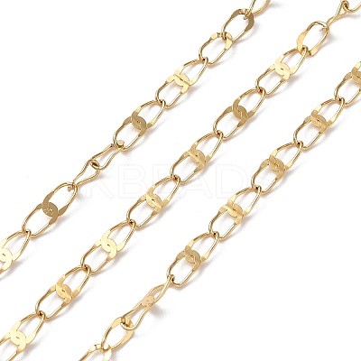 Ion Plating(IP) 304 Stainless Steel Dapped Oval Link Chains CHS-G027-01G-1