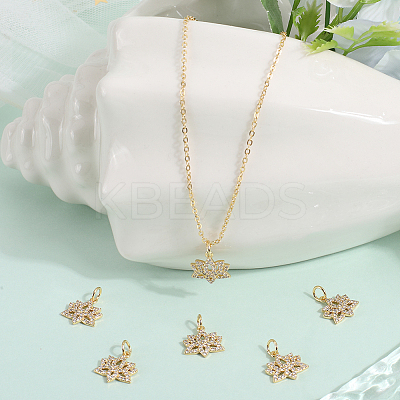 6Pcs Brass Micro Pave Clear Cubic Zirconia Charms ZIRC-BBC0002-18-1