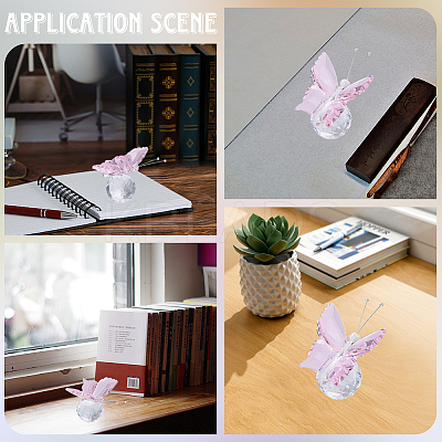 1Pc Glass Crytsal Butterfly Display Decorations LAMP-CN0001-01C-1