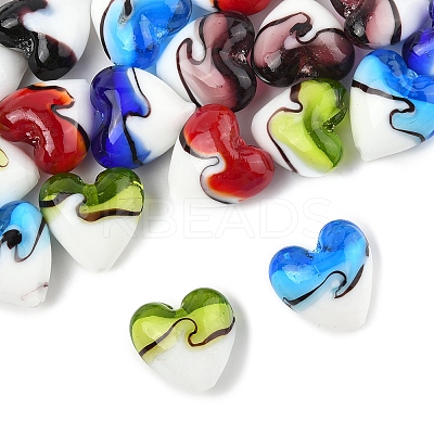 24Pcs 6 Colors Handmade Lampwork Beads LAMP-FS0001-35-1