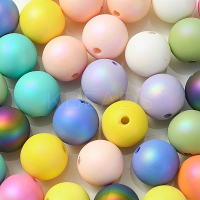 UV Plating Rainbow Iridescent Acrylic Beads OACR-K003-002-1