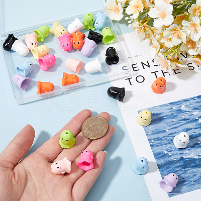 36Pcs 9 Colors Opaque Acrylic Beads MACR-SC0001-61-1
