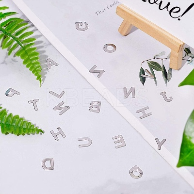 Tarnish Resistant 304 Stainless Steel Alphabet Charms STAS-O073-01-1