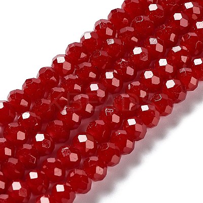 Baking Paint Imitation Jade Glass Bead Strands DGLA-A034-J8MM-A29-1