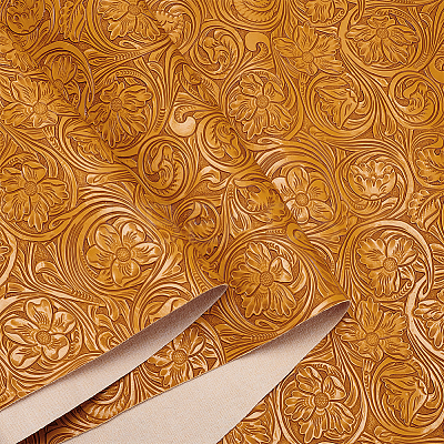 Flower Pattern PVC Leather Fabric DIY-NB0015-59C-1