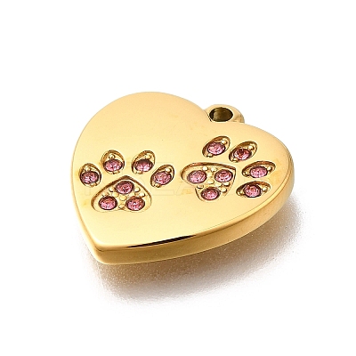 304 Stainless Steel Rhinestone Pendants STAS-R159-55G-1