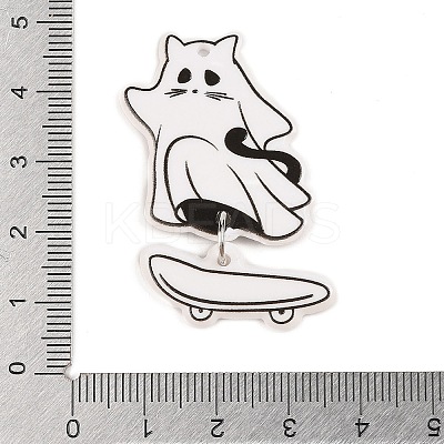Halloween Theme Opaque Acrylic Pendants SACR-S034-09A-1