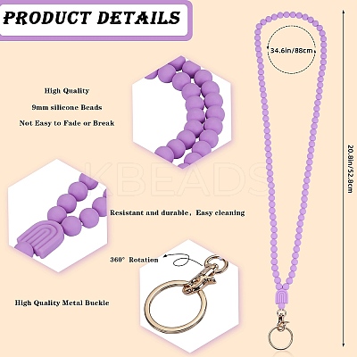1Pc Silicone ID Card Neck Strap Card Holder NJEW-SW00027-04-1