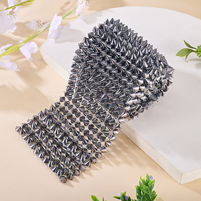 1 Yard 12-Row Resin Spike Stud Cone Flatback Punk Rock Trim Mesh Bead Craft FIND-TA0006-73A-1