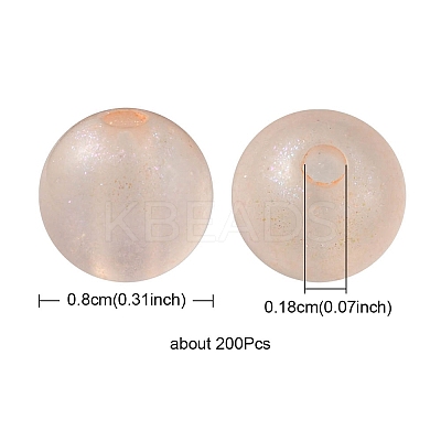 Rainbow Iridescent Plating Acrylic Beads MACR-YW0002-19B-1