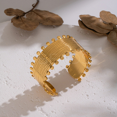 Fashion 304 Stainless Steel Open Cuff Bangles OU3634-1