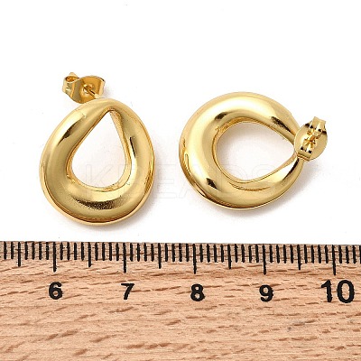 Teardrop 201 Stainless Steel Stud Earrings EJEW-Z151-03G-1