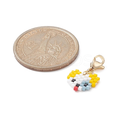 Handmade Loom Pattern Seed Beads Pendants Decoration HJEW-MZ00016-04-1