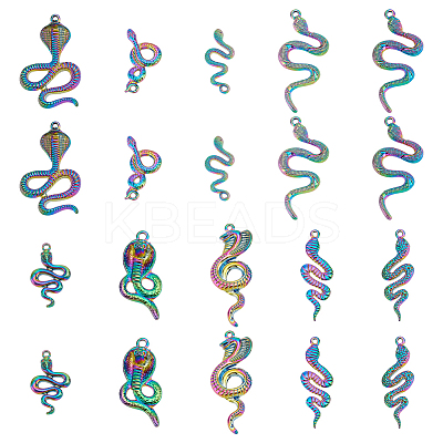 4 Bags 2 Styles Rainbow Color Alloy Pendants FIND-ME0001-85-1