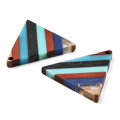 Transparent Resin & Walnut Wood Pendants RESI-E050-08-1