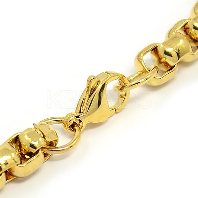 Trendy 304 Stainless Steel Venetian Chain Bracelets STAS-A028-B029-1
