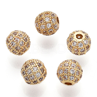 Rack Plating Brass Cubic Zirconia Beads LS-ZIRC-S001-6mm-A02-1