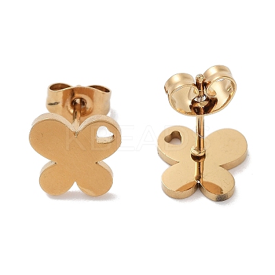 PVD Vacuum Plating 304 Stainless Steel Stud Earrings for Women EJEW-A048-48A-G-1