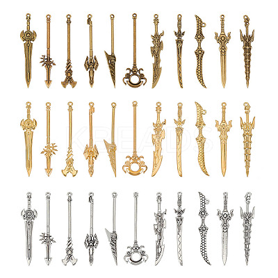 66Pcs 3 Colors Zinc Alloy Pendants Set FIND-GL0001-28-1