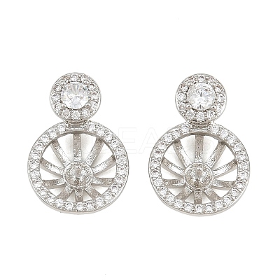 Brass Micro Pave Clear Cubic Zirconia Peg Bails Pin Pendants KK-CBA6A75-42P-1