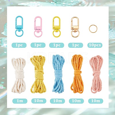 DIY Handmade Woven Cotton Bowknot Keychain Making Kits DIY-SC0028-14-1