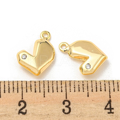 Brass Micro Pave Cubic Zirconia Charms KK-Q809-02G-1