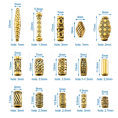 Tibetan Style Alloy Beads TIBEB-TA0001-19AG-1