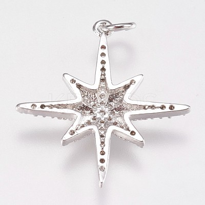 Brass Micro Pave Cubic Zirconia Pendants ZIRC-E145-52-1