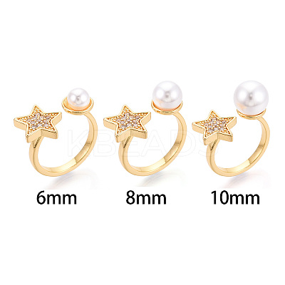 Star Brass Micro Pave Cubic Zirconia Cup Peg Ring Settings LS-KK-N274-06G-1